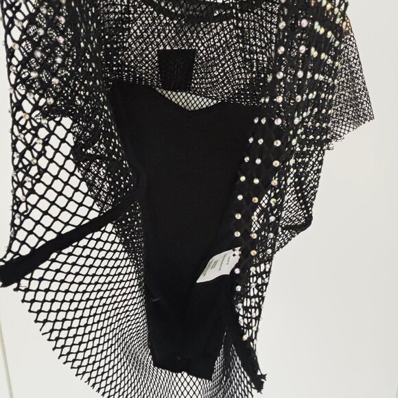 NEW Rachel Zoe Sheer Mesh Tee Adorned with All Over Rhinestones Womens M - Picture 12 of 16